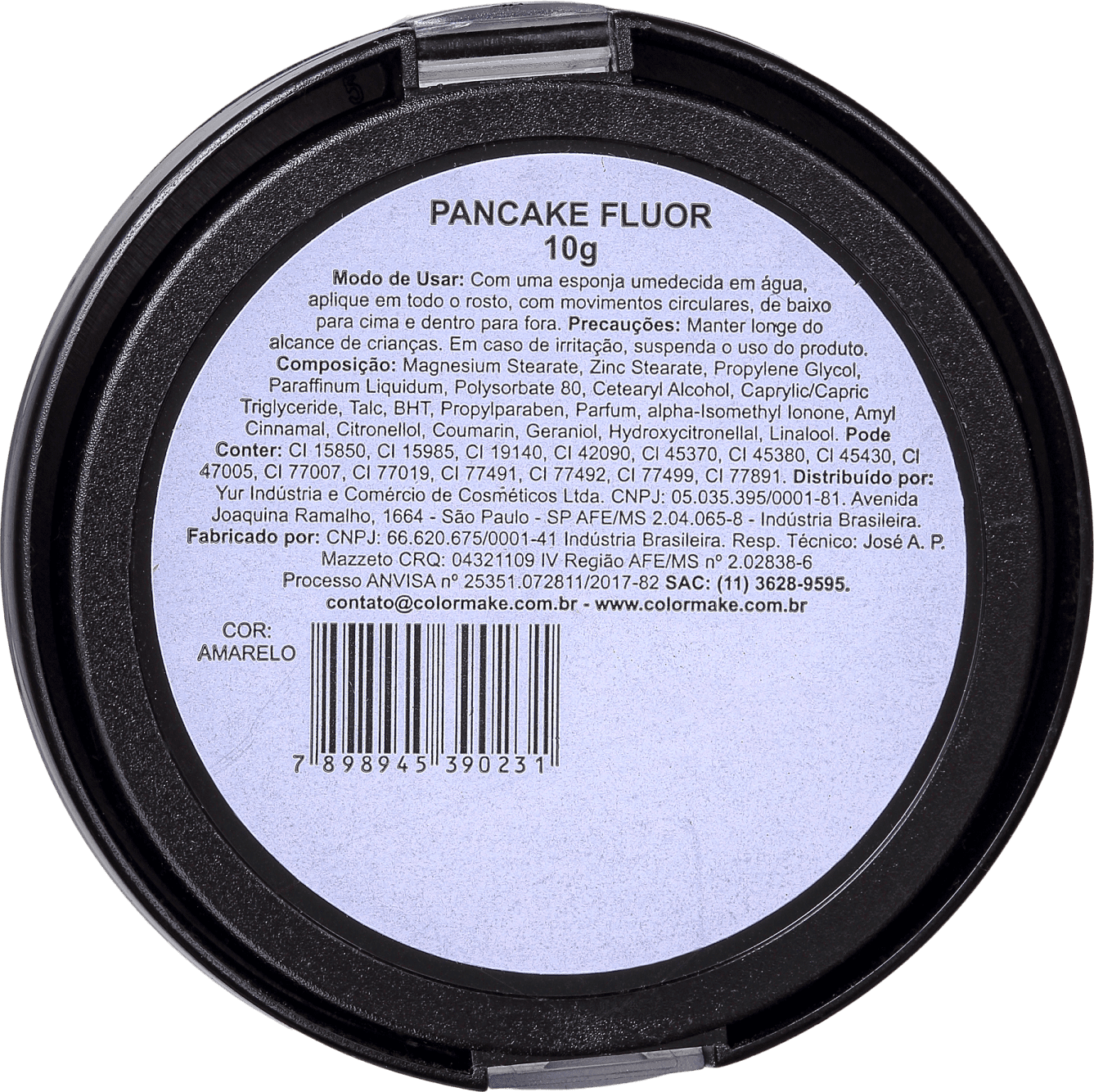 Colormake Pancake Fluorescente Amarelo - Base Compacta 10g