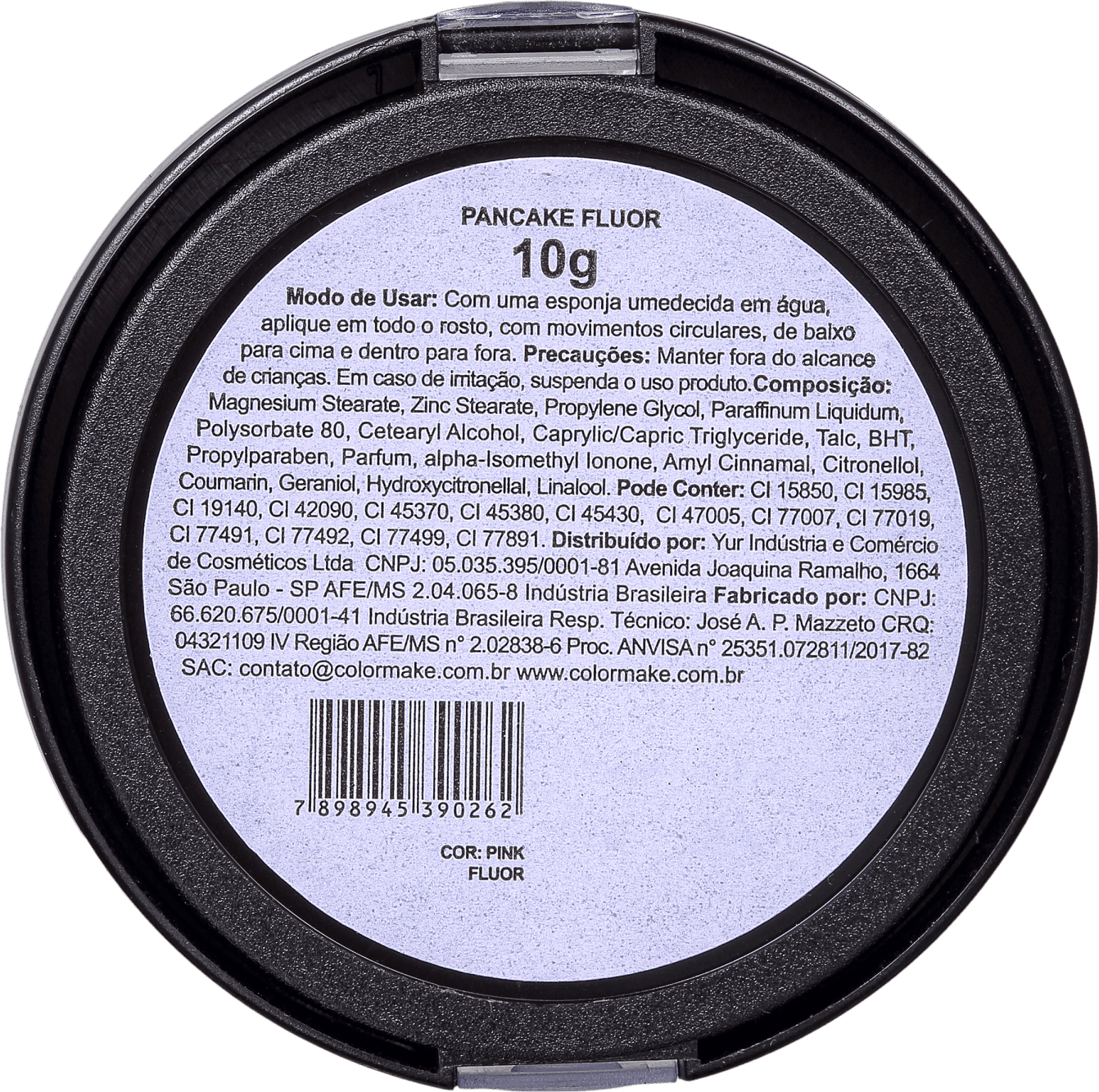 Colormake Pancake Fluorescente Pink - Base Compacta 10g
