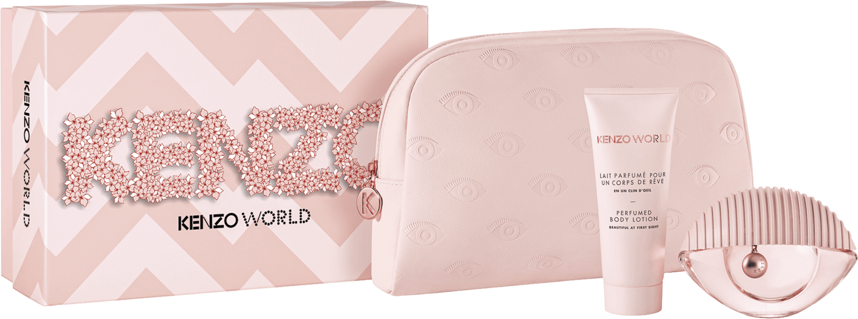 Conjunto Kenzo World Soft Feminino - Eau de Toilette 75ml + Loção Corporal 75ml + Nécessaire