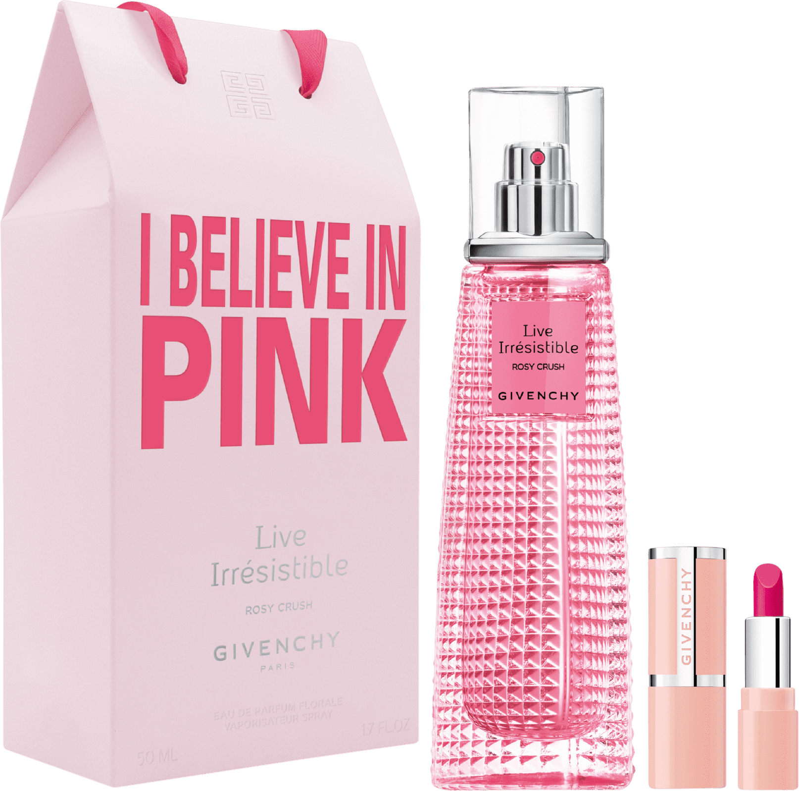Conjunto Live Irrésistible Rosy Crush Givenchy Feminino - Eau de Parfum 50ml + Mini Batom Le Rose Perfecto