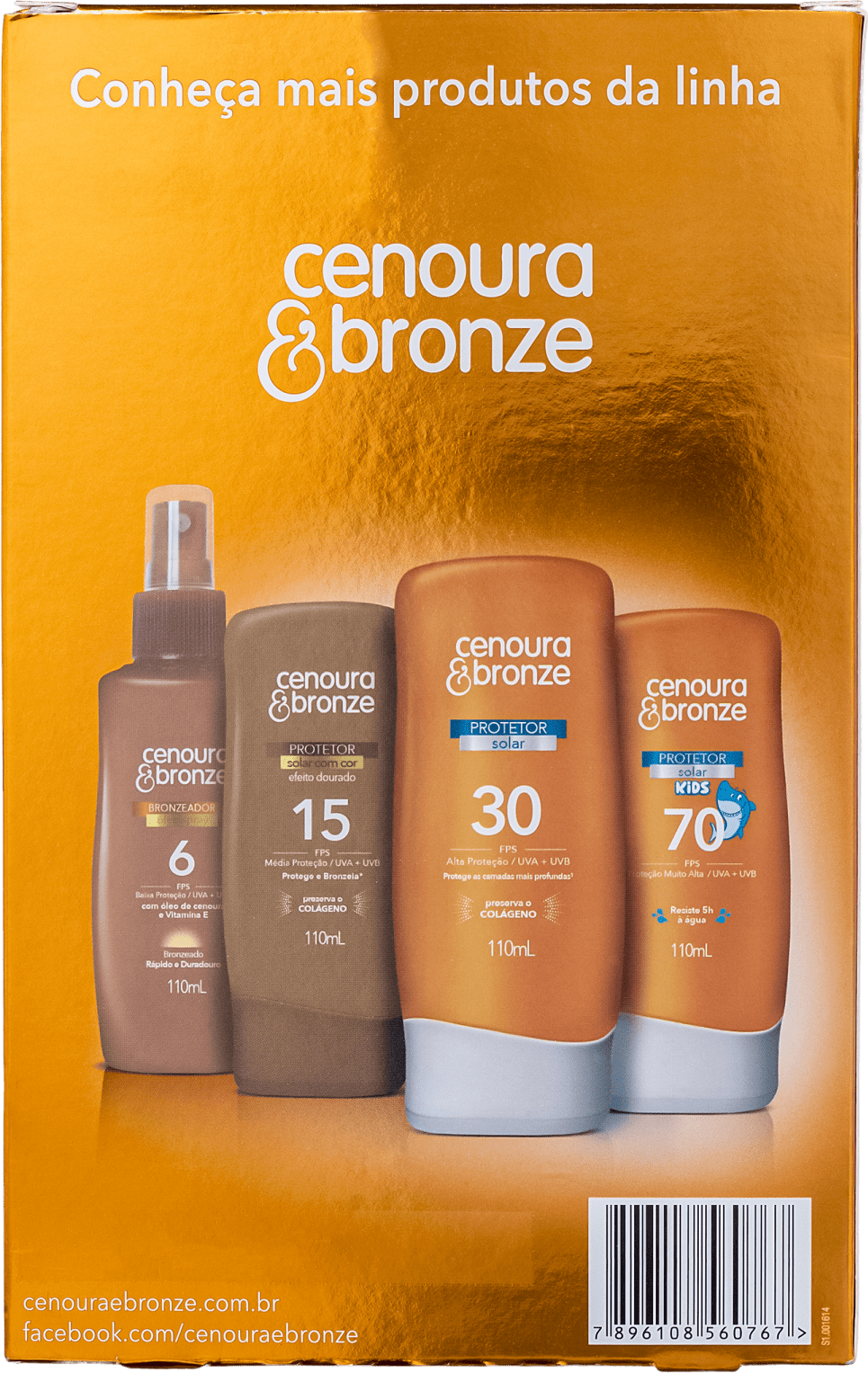 Kit Cenoura & Bronze FPS 30 - Protetor Solar Corporal 200ml + Protetor Solar Facial 50g