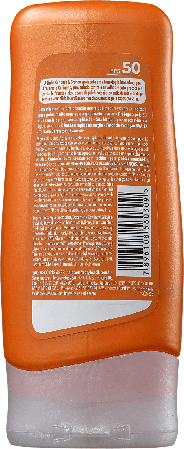 Cenoura & Bronze FPS 50 - Protetor Solar 110ml