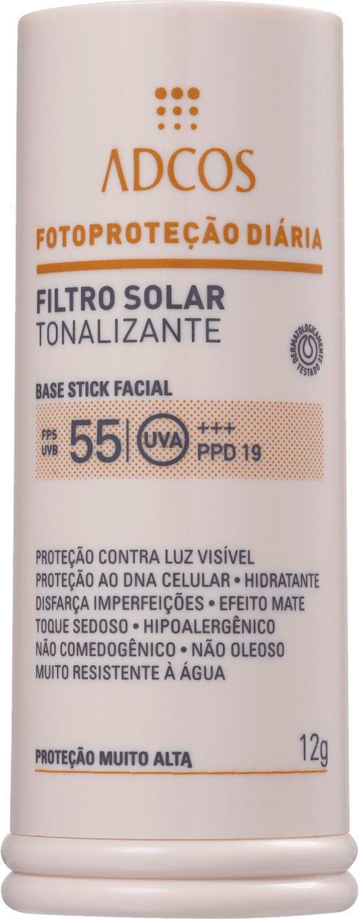 Adcos Fotoproteção Diária Tonalizante Stick FPS 55 Ivory - Protetor Solar com Cor 12g