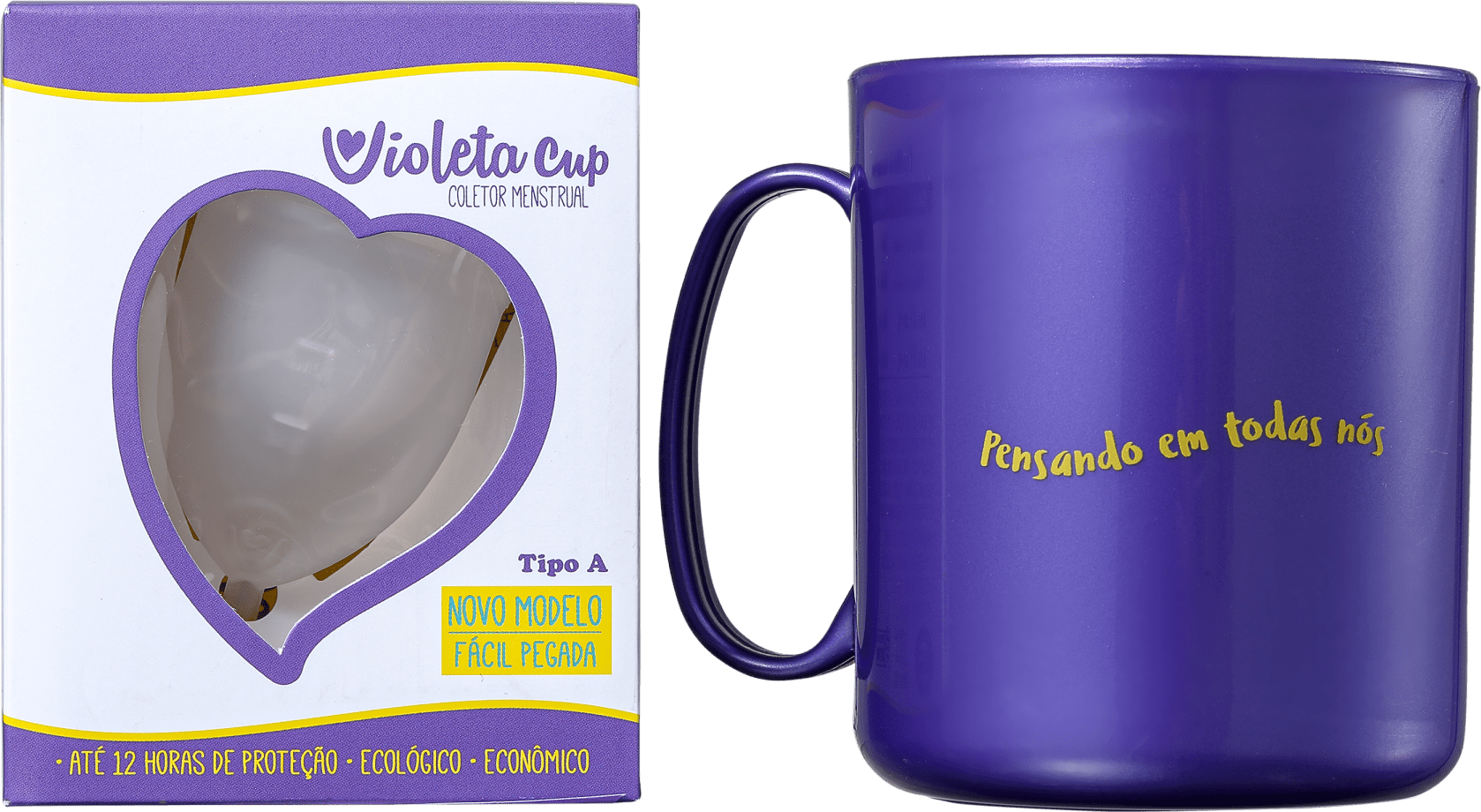 Kit Violeta Cup Tipo A Transparente (2 Produtos)