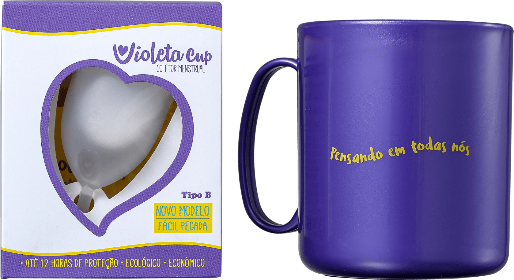 Kit Violeta Cup Tipo B Transparente (2 Produtos)