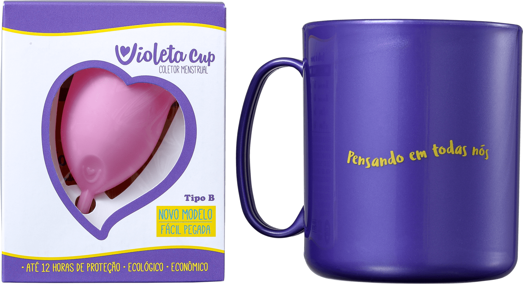 Kit Violeta Cup Tipo B Rosa (2 Produtos)