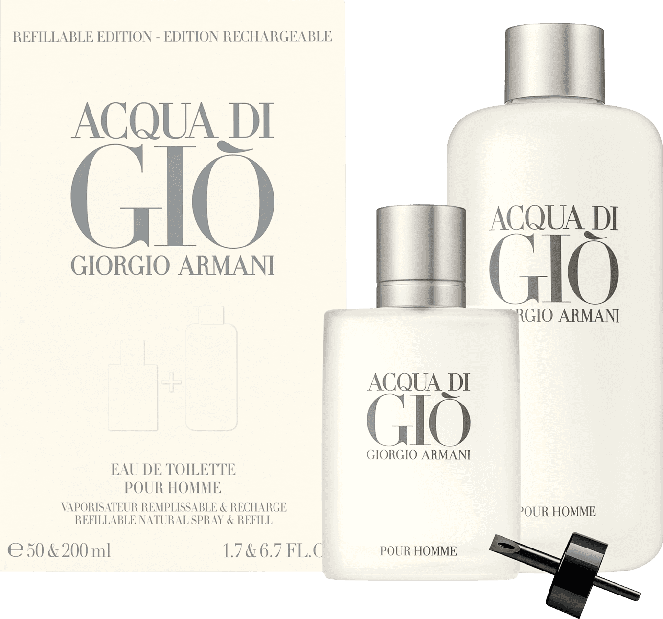 Conjunto Acqua di Giò Pour Homme Giorgio Armani Masculino Eau de Toilette 50ml e 200ml
