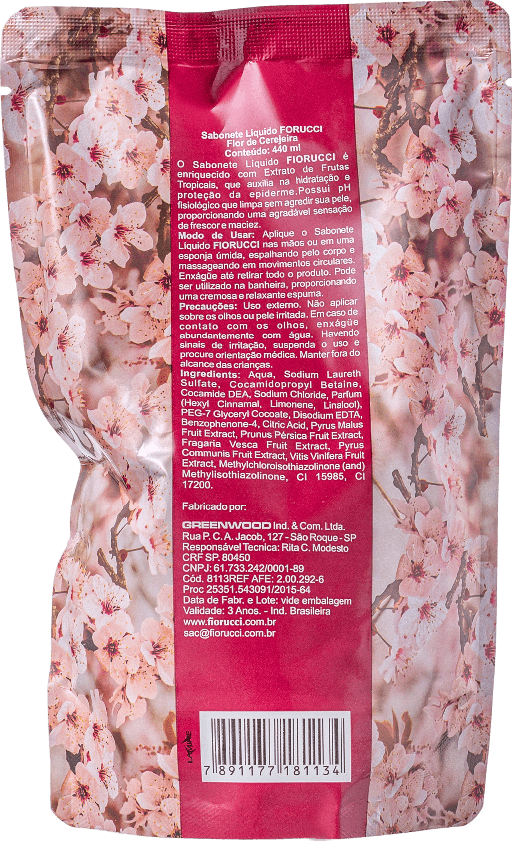 Fiorucci Flor de Cerejeira Refil - Sabonete Líquido 440ml