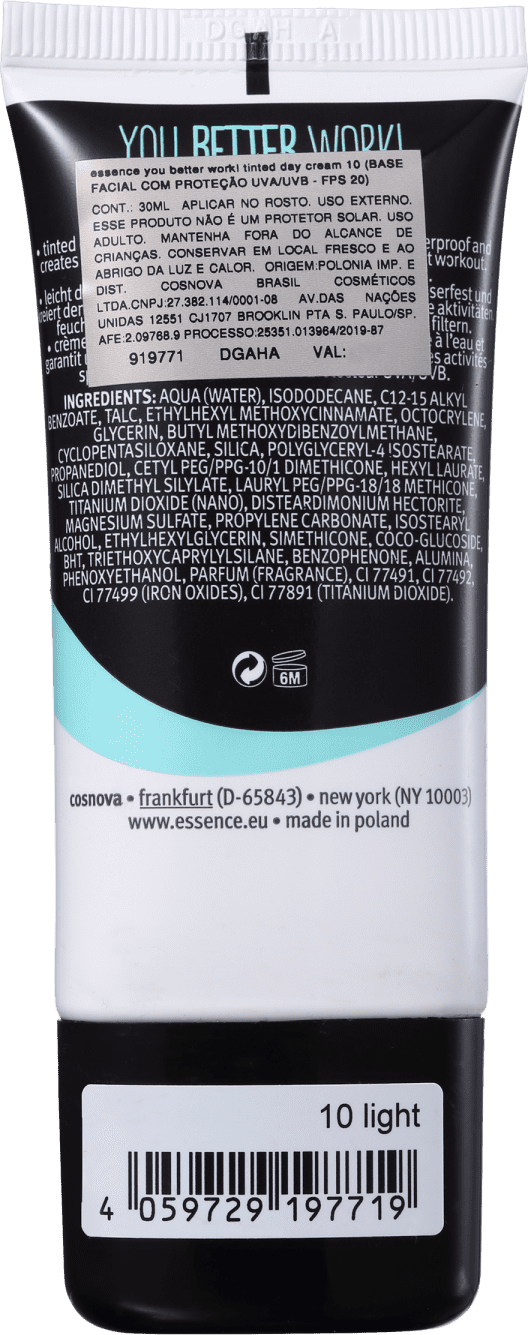 Essence You Better Work 10 Light - Creme Hidratante com Cor 30ml