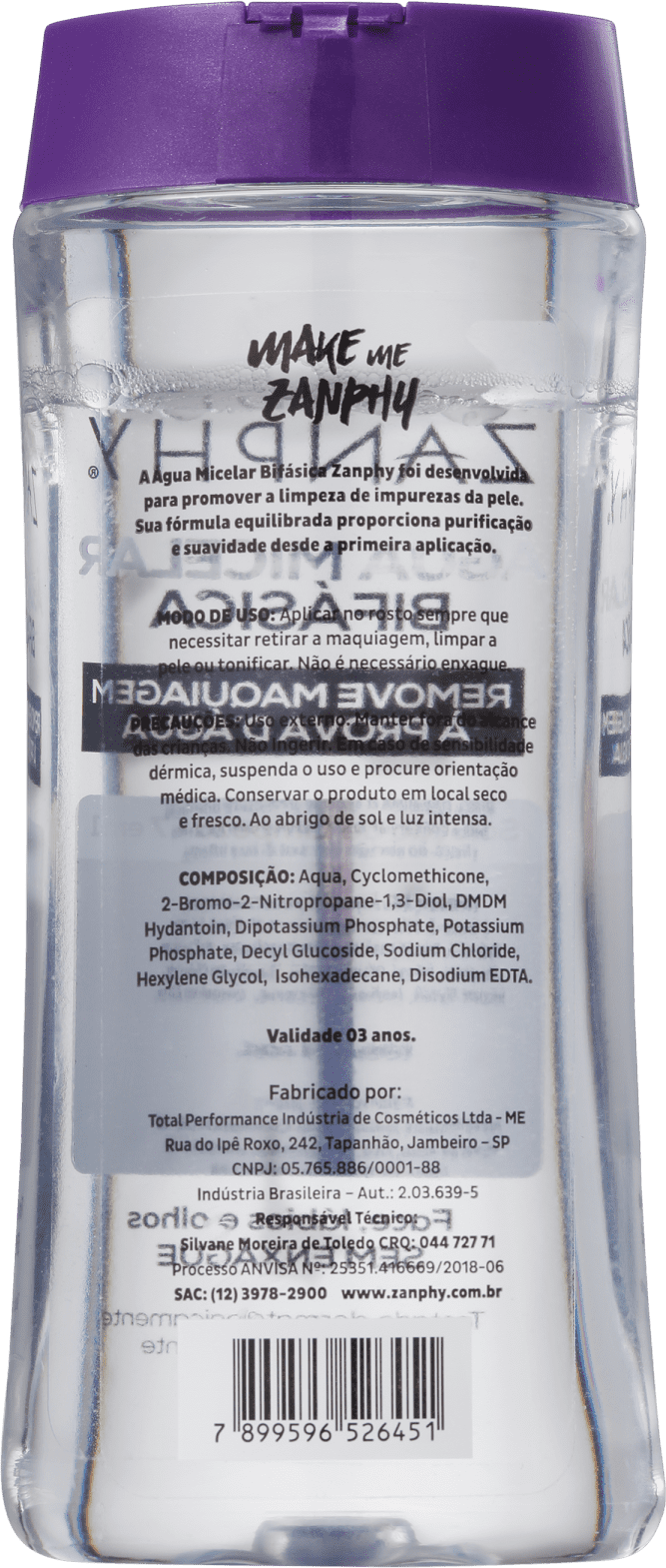 Zanphy Micelar - Água Demaquilante Bifásica 200ml