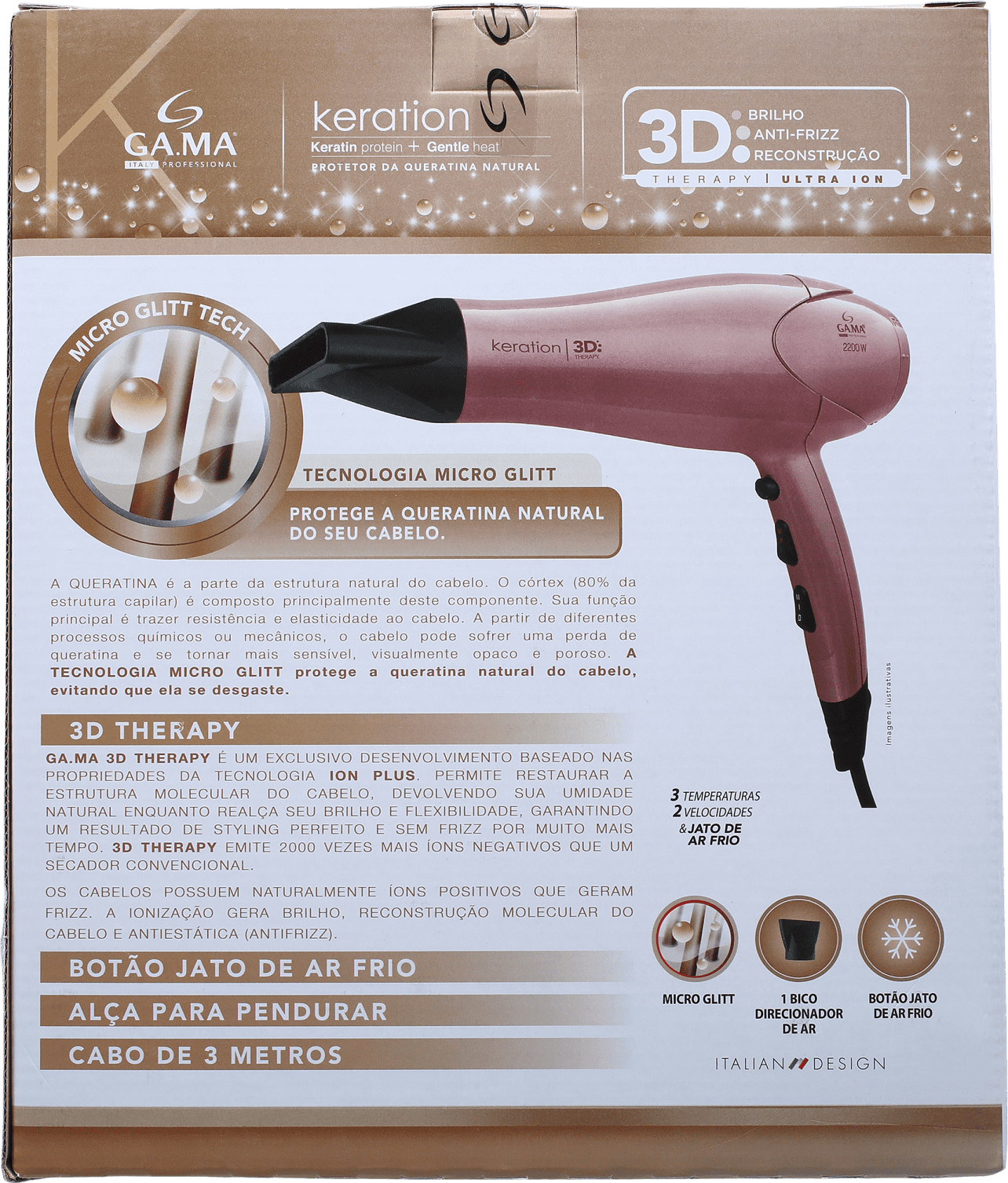 Secador GA.MA Italy Keration 3D Pro 220V