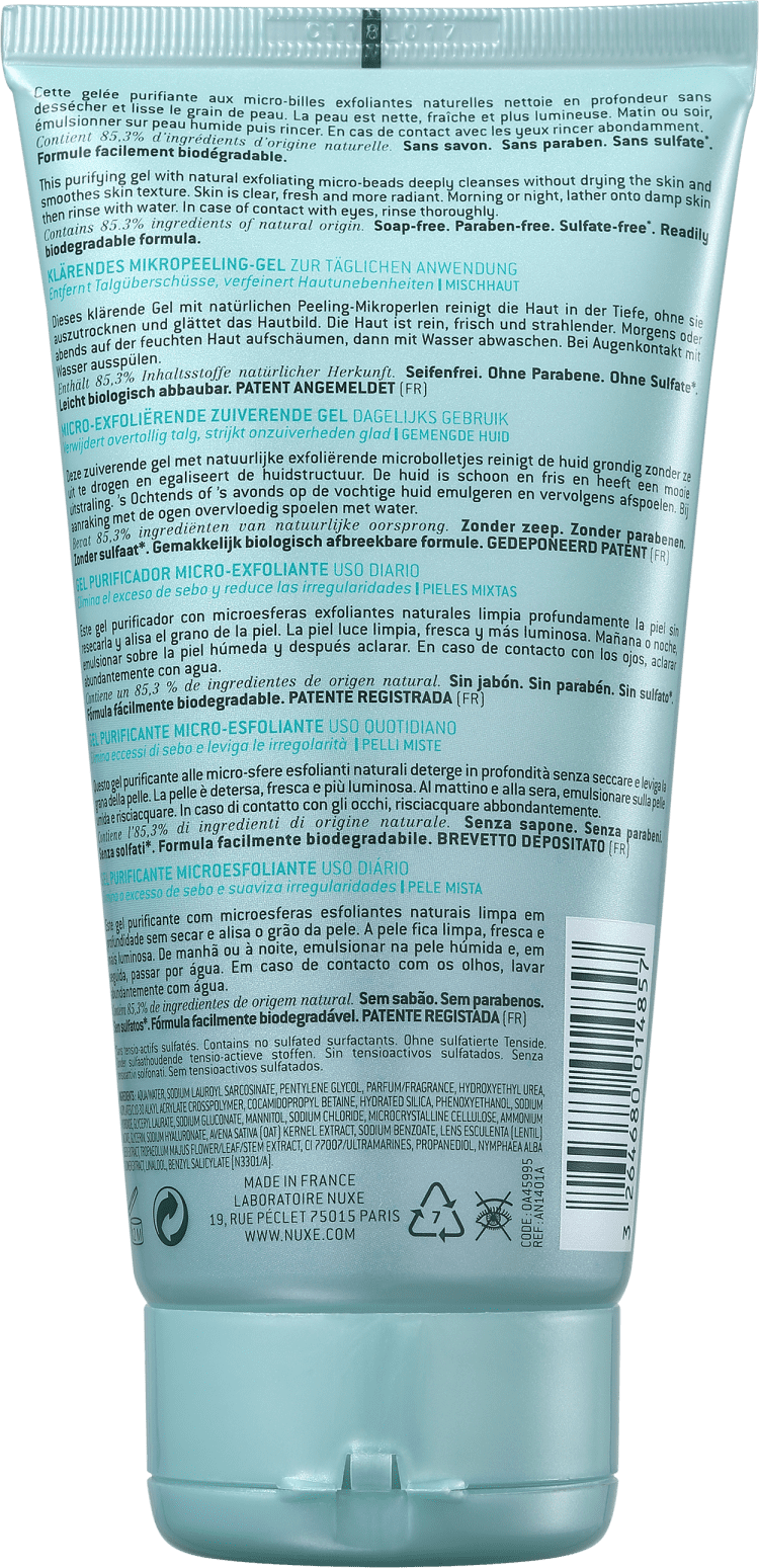 Nuxe Aquabella Micro-Exfoliating Purifying - Gel Esfoliante Facial 150ml