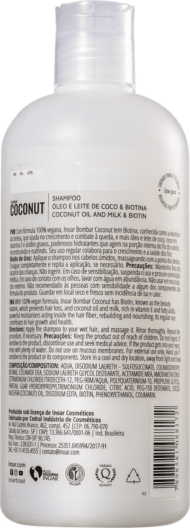 Inoar Bombar Coconut - Shampoo 500ml