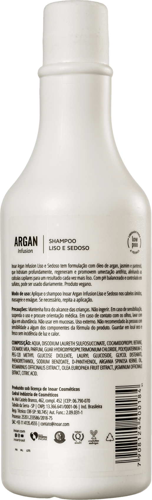 Inoar Argan Infusion Liso e Sedoso - Shampoo 500ml