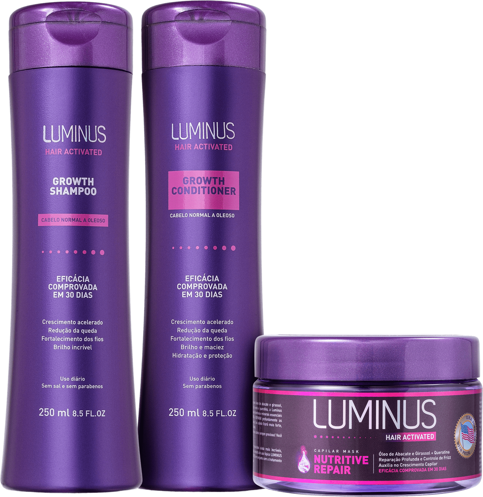 Kit Luminus Growth Trio Cabelo Normal a Oleoso (3 Produtos)