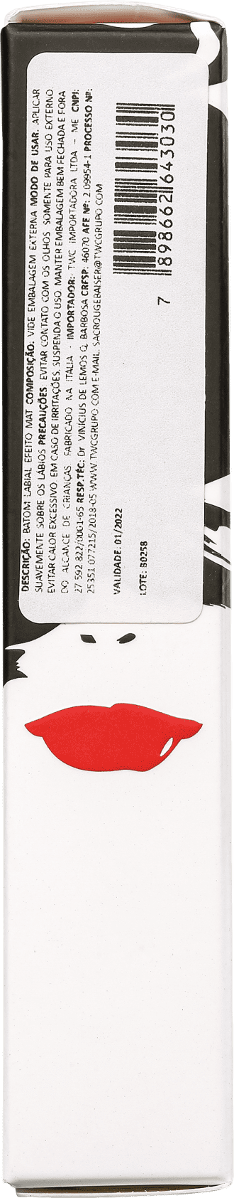 Rouge Baiser Paris Rouge Intensément Mat 601 Rouge Cachemire - Batom 4g
