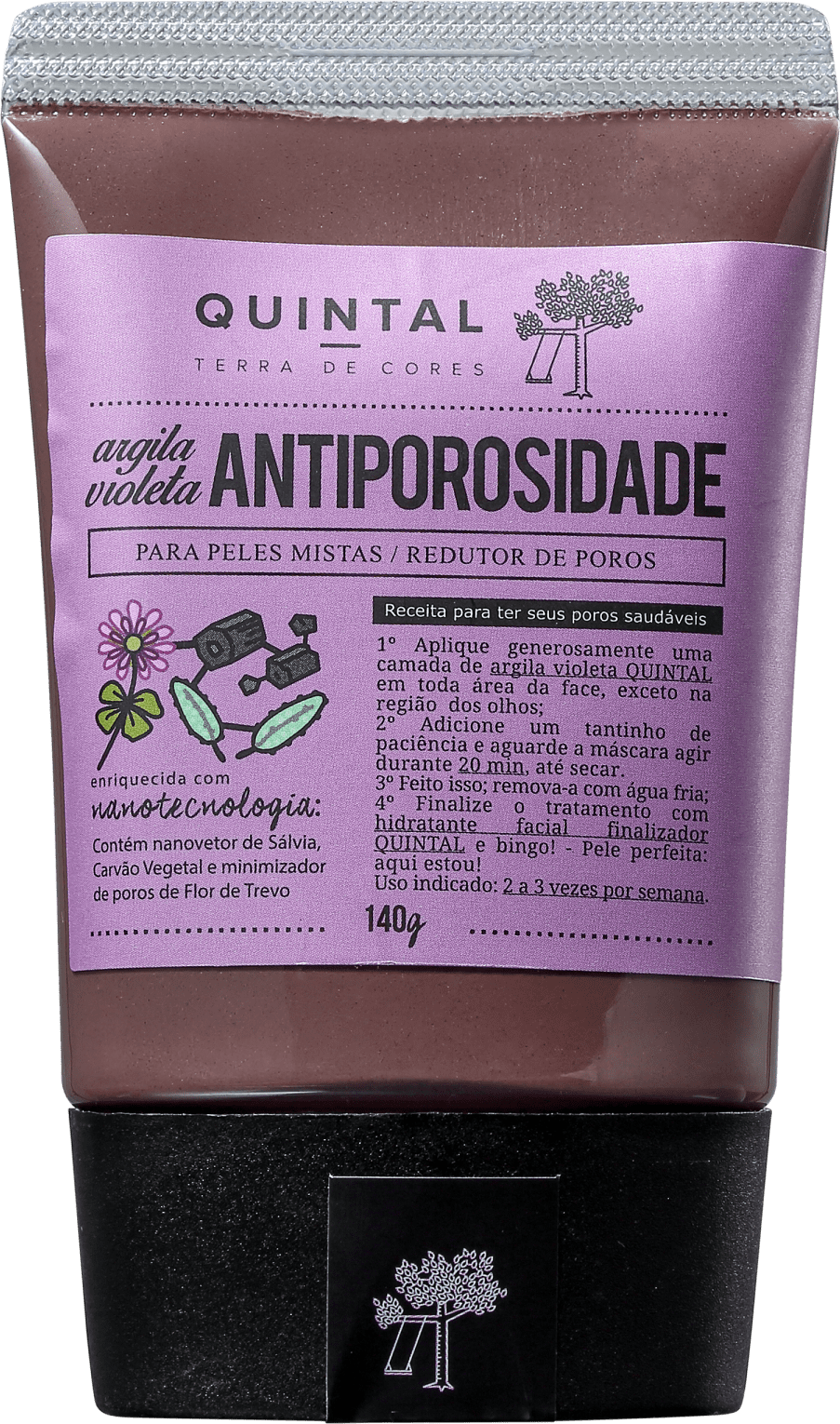 Quintal Argila Violeta Antiporosidade - Máscara Facial 140g
