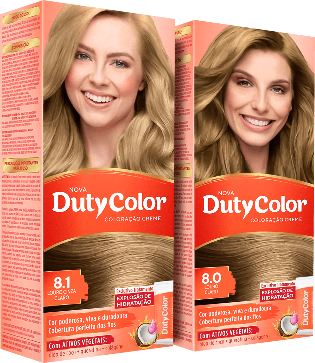 Kit DutyColor 8.0 Louro Claro & 8.1 Louro Cinza Claro - Coloração Permanente (2 Unidades)