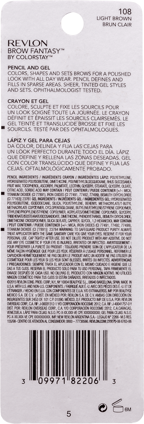 Revlon Brow Fantasy by ColorStay 108 Light Brown - Lápis para Sobrancelha 1,18ml