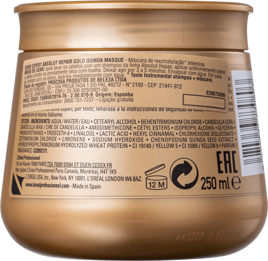 L'Oréal Professionnel Serie Expert Absolut Repair Gold Quinoa + Protein - Máscara Capilar 250ml