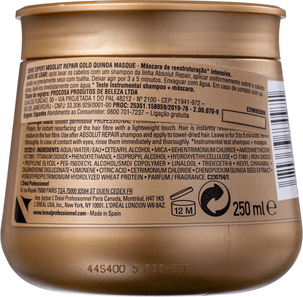 L'Oréal Professionnel Serie Expert Absolut Repair Gold Quinoa + Protein Golden Lightweight - Máscara Capilar 250ml