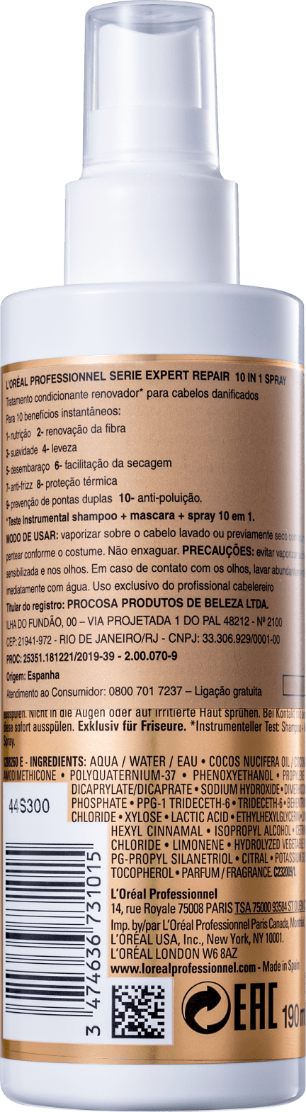 L'Oréal Professionnel Serie Expert Absolut Repair Gold Quinoa + Protein 10 in 1 - Leave-in 190ml