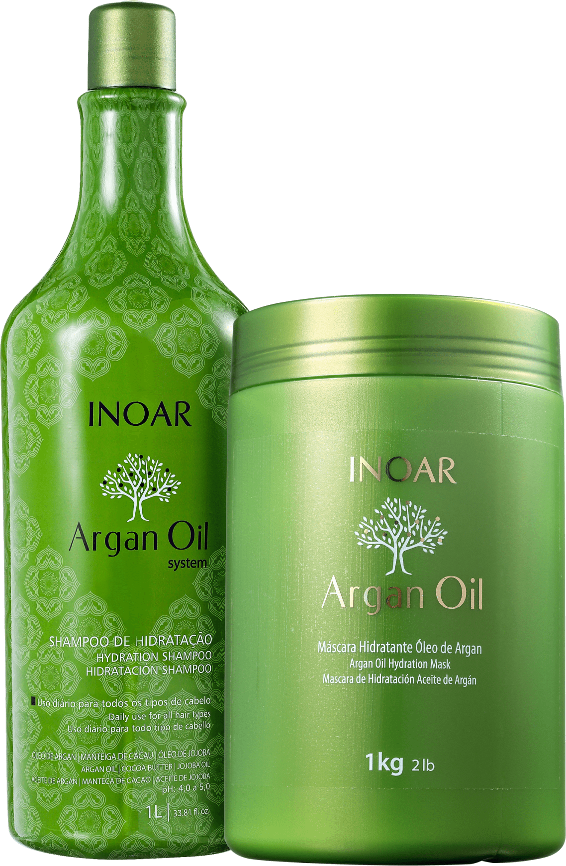 Kit Inoar Argan Oil System Treatment Salon Inoar