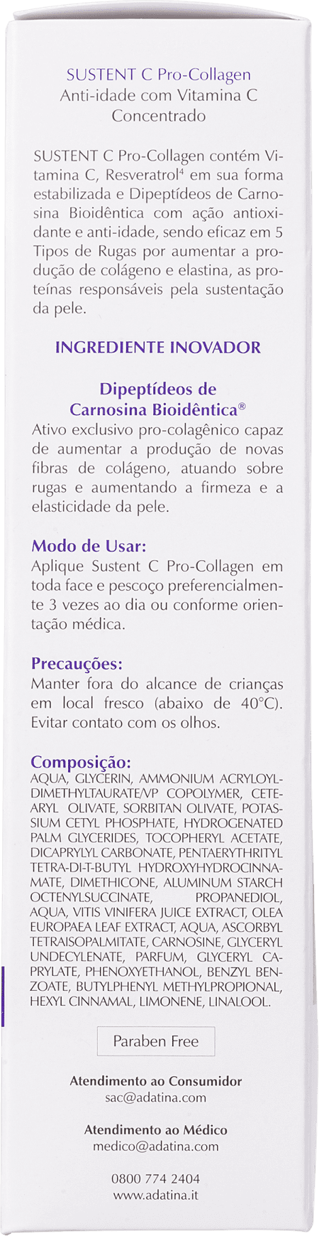 Ada Tina Sustent C Pro Collagen - Anti-Idade 30ml