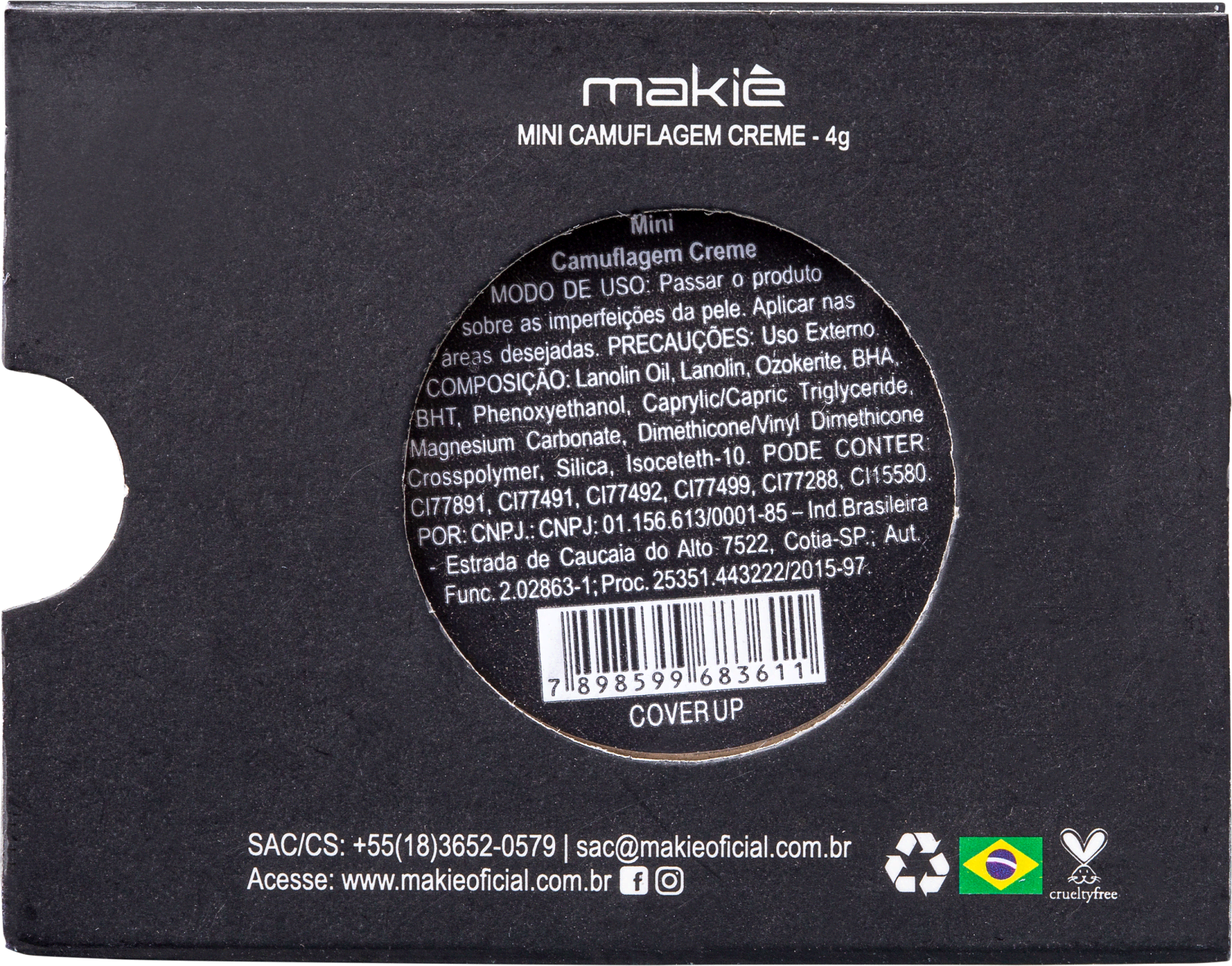 Makiê Mini Camuflagem Creme Cover Up - Corretivo 4g