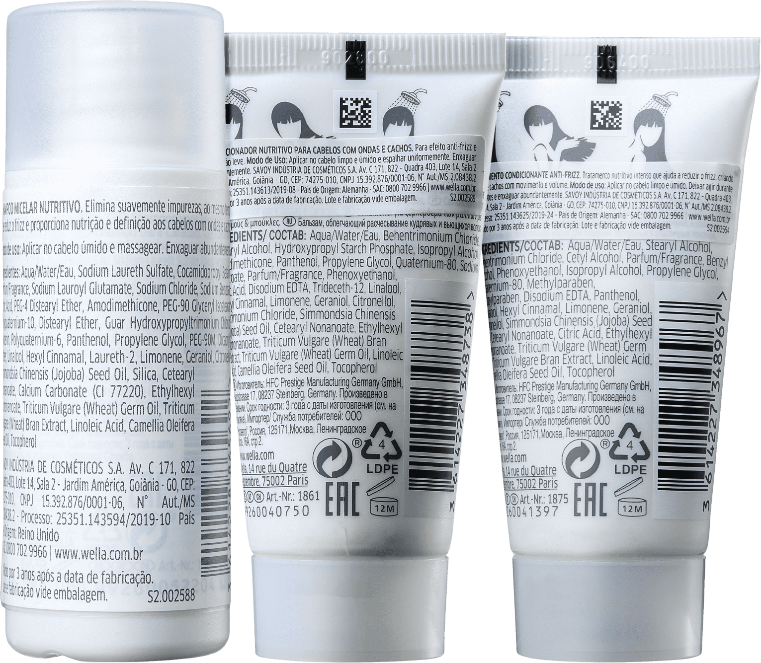 Kit Wella Professionals Nutricurls Travel Size Trio (3 Produtos)