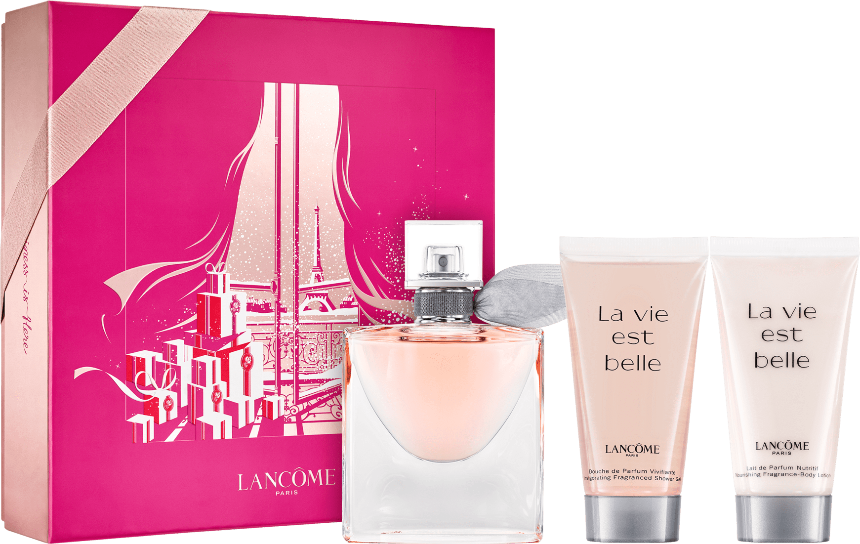 Conjunto La Vie Est Belle Lancôme Feminino - Eau de Parfum 50ml + Gels de Banho 50ml + Loção Hidratante 50ml