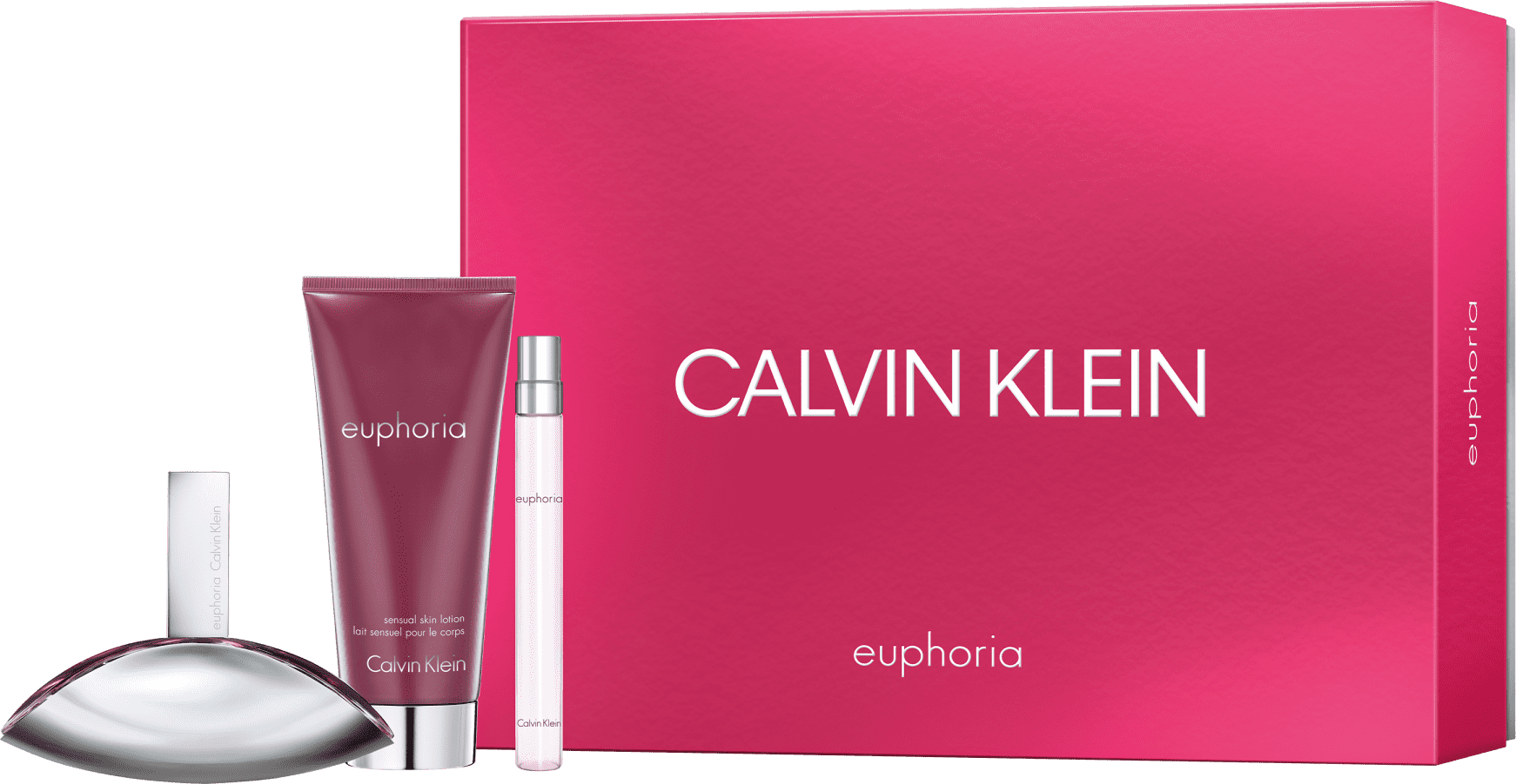 Conjunto Euphoria Calvin Klein Feminino - Eau de Parfum 100ml + Loção Corporal 200ml + Travel Size 10ml