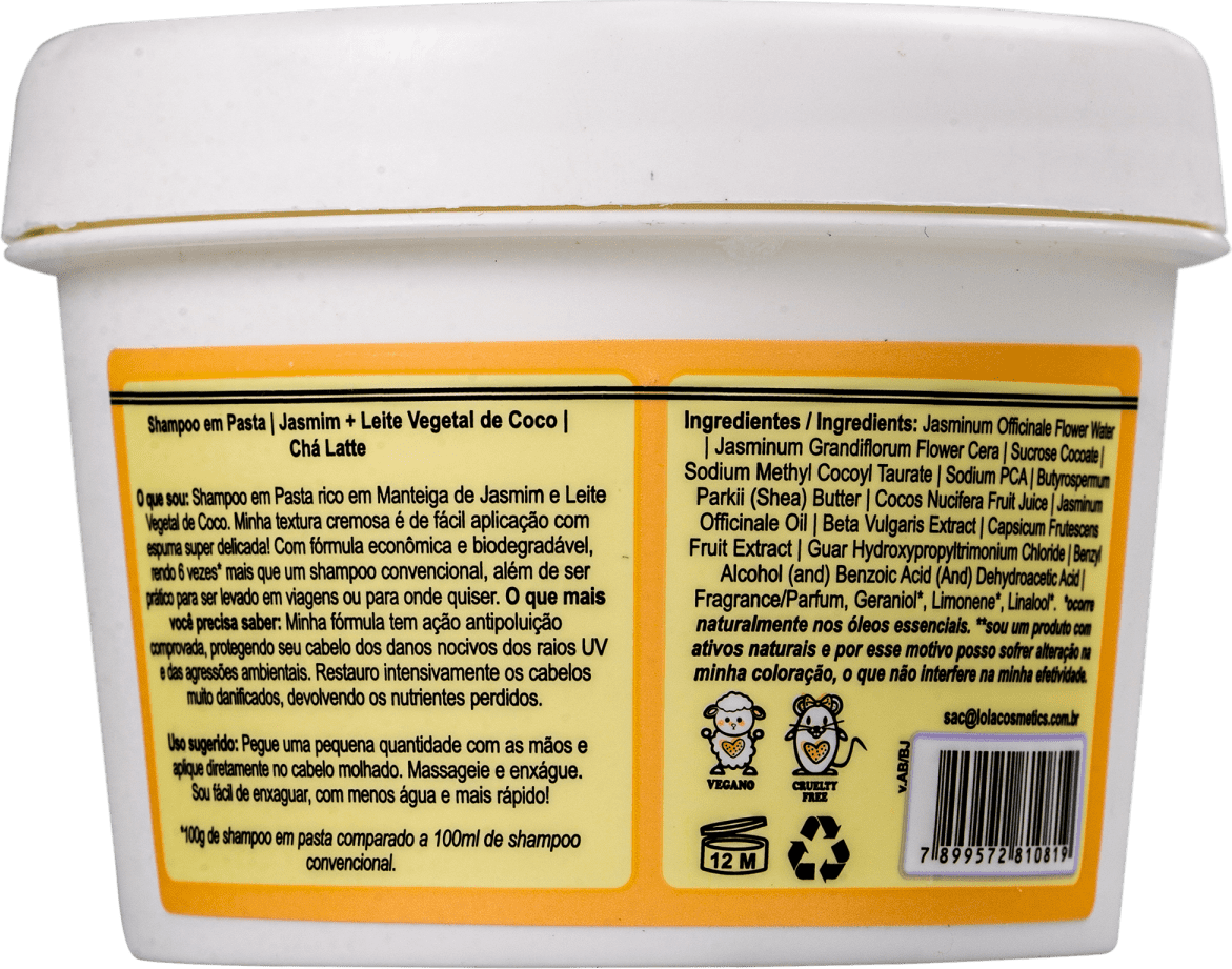 Lola Cosmetics Chá Latte Manteiga de Jasmim + Leite Vegetal - Shampoo 100g