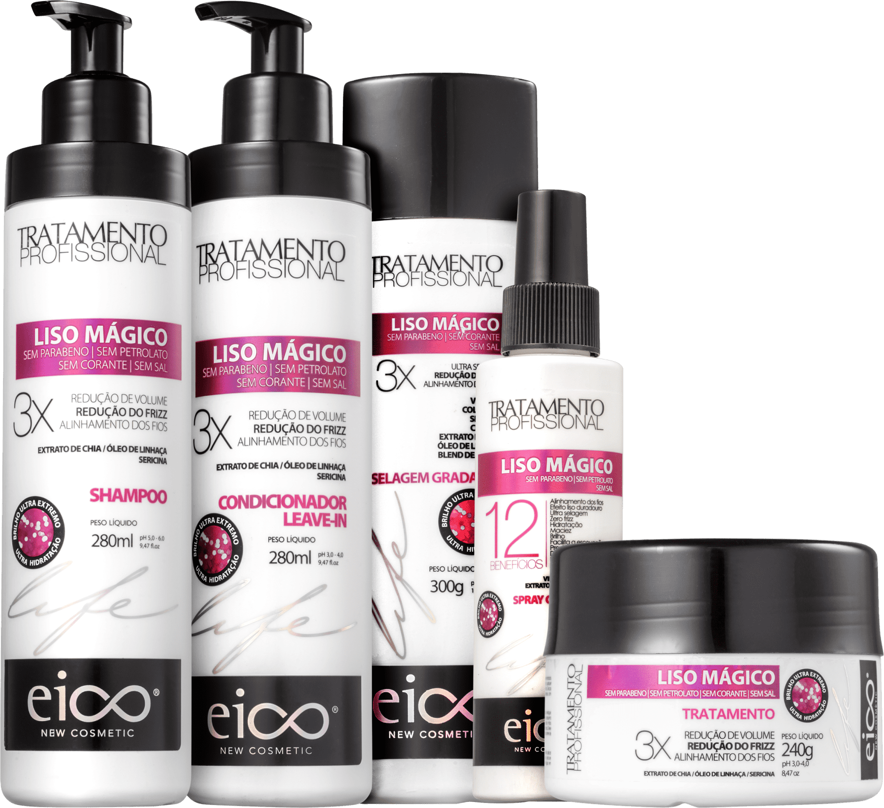 Kit Eico Life Liso Mágico Supreme (5 Produtos)