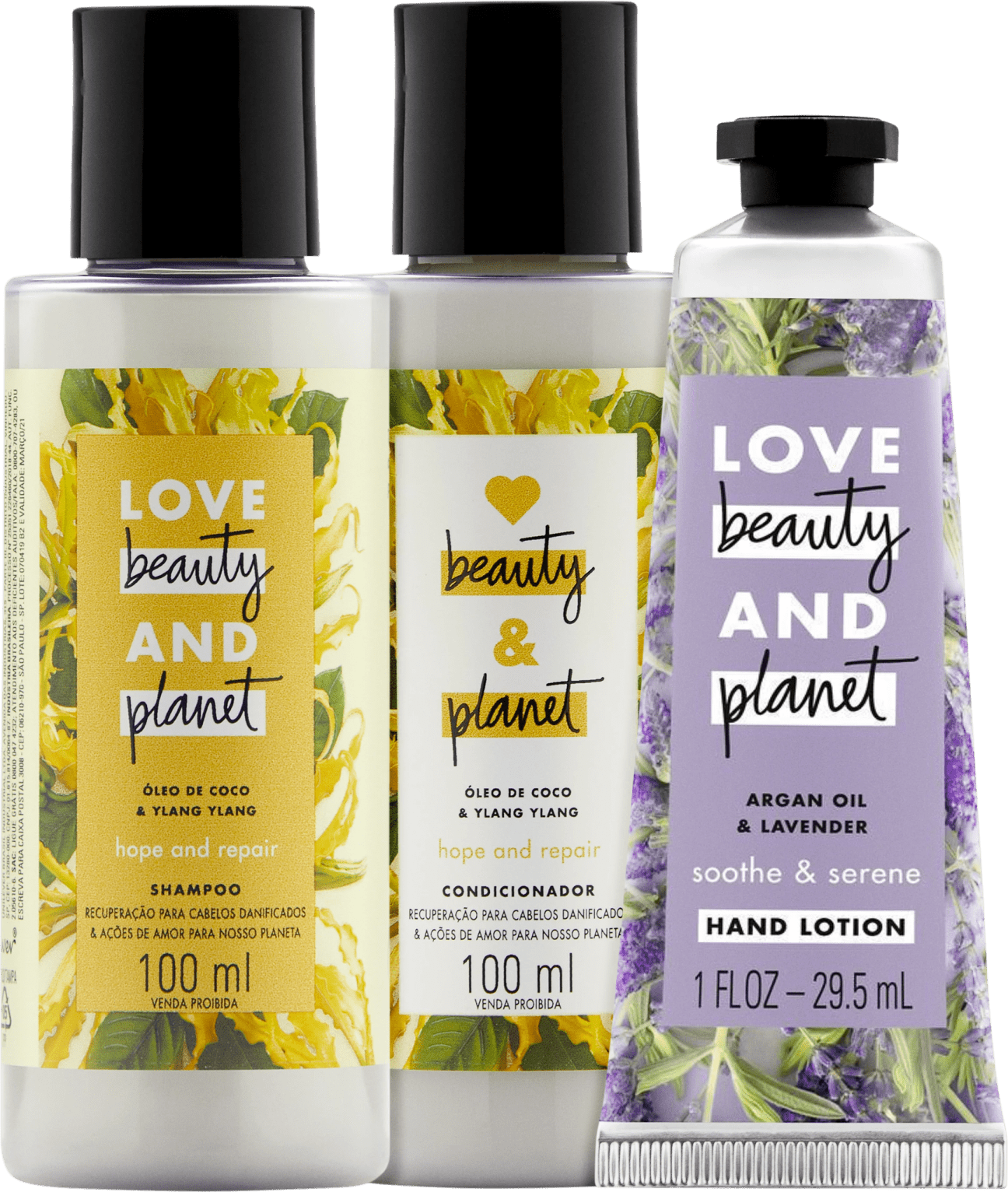 Kit Love Beauty and Planet Hope & Repair 100ml e Creme de Mão Smooth & Serene