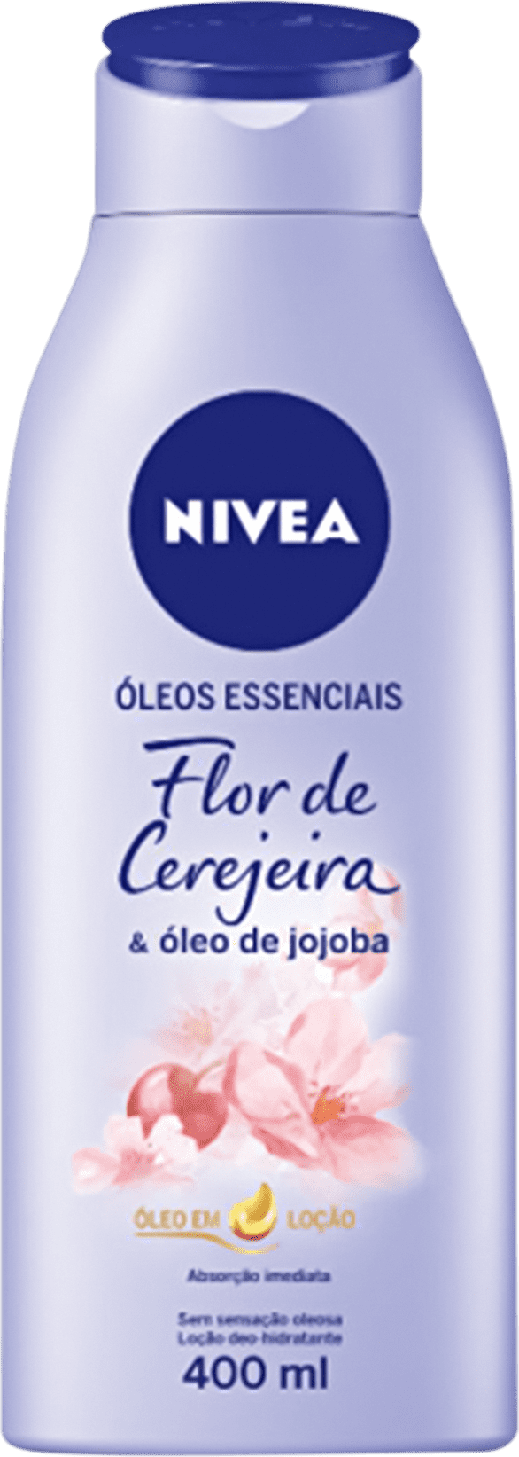 NIVEA Óleos Essenciais Flor de Cerejeira e Óleo de Jojoba - Loção Hidratante Corporal 400ml
