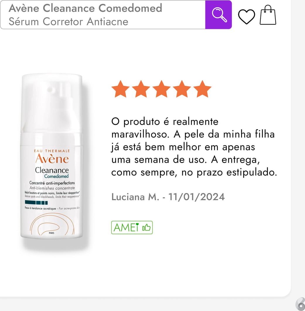 SÉRUM CLEANANCE COMEDOMED CORRETOR ANTIACNE AVÈNE 30ML - Ultrafarma