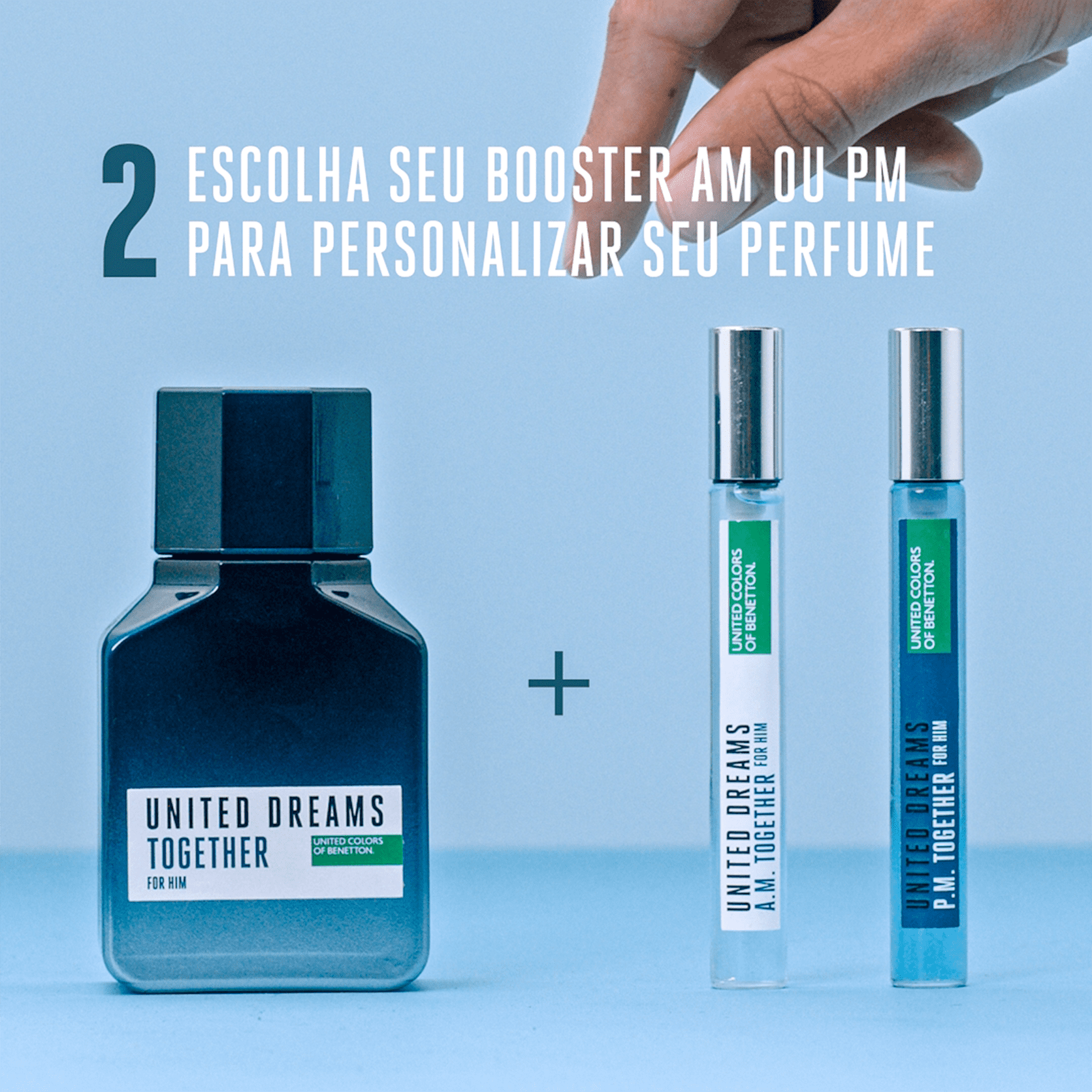 Conjunto United Dreams Together Benetton - Eau de Toilette 100ml + Booster Diurno 10ml + Booster Noturno 10ml