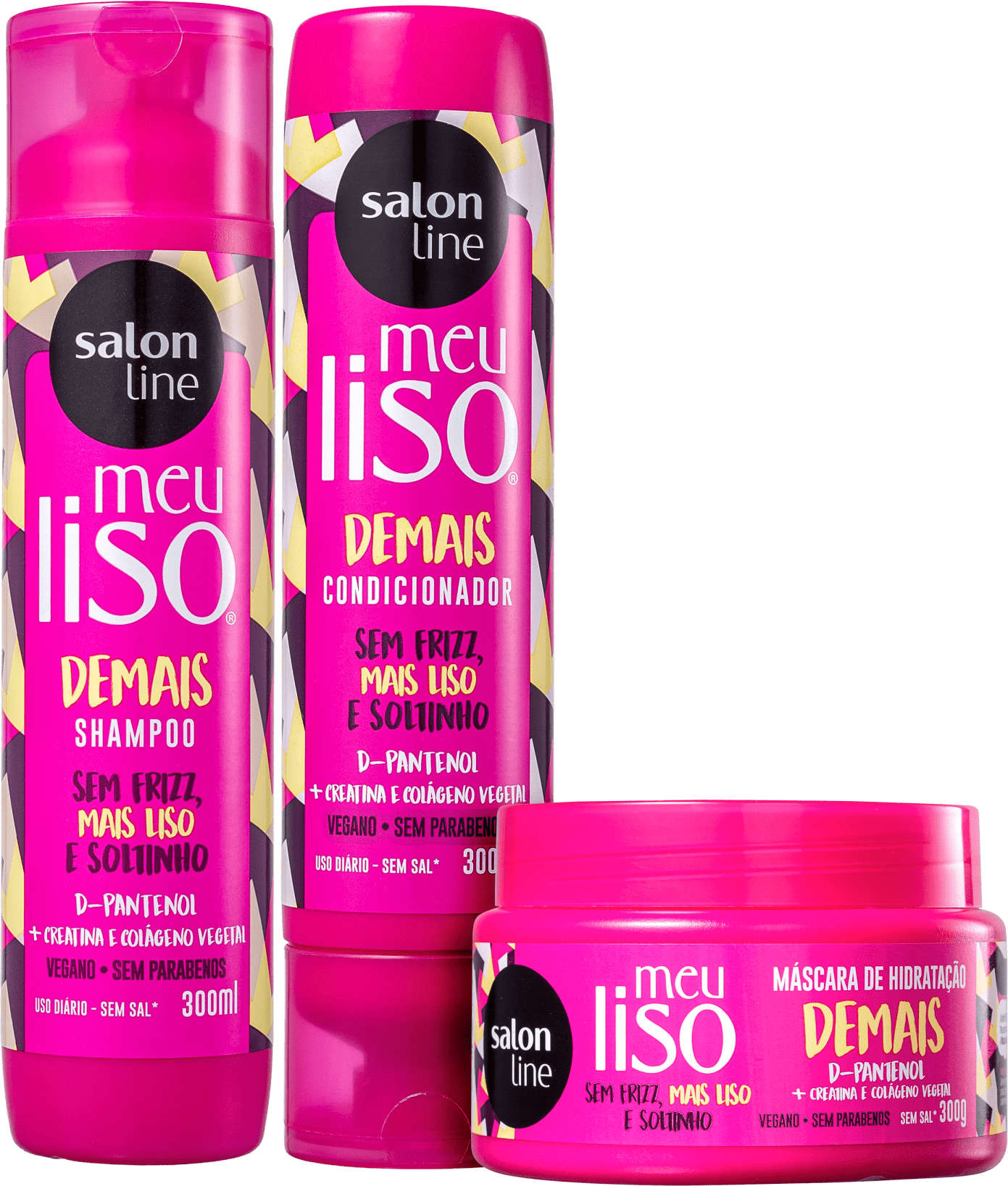 Kit Salon Line Meu Liso Demais Trio Beleza na 