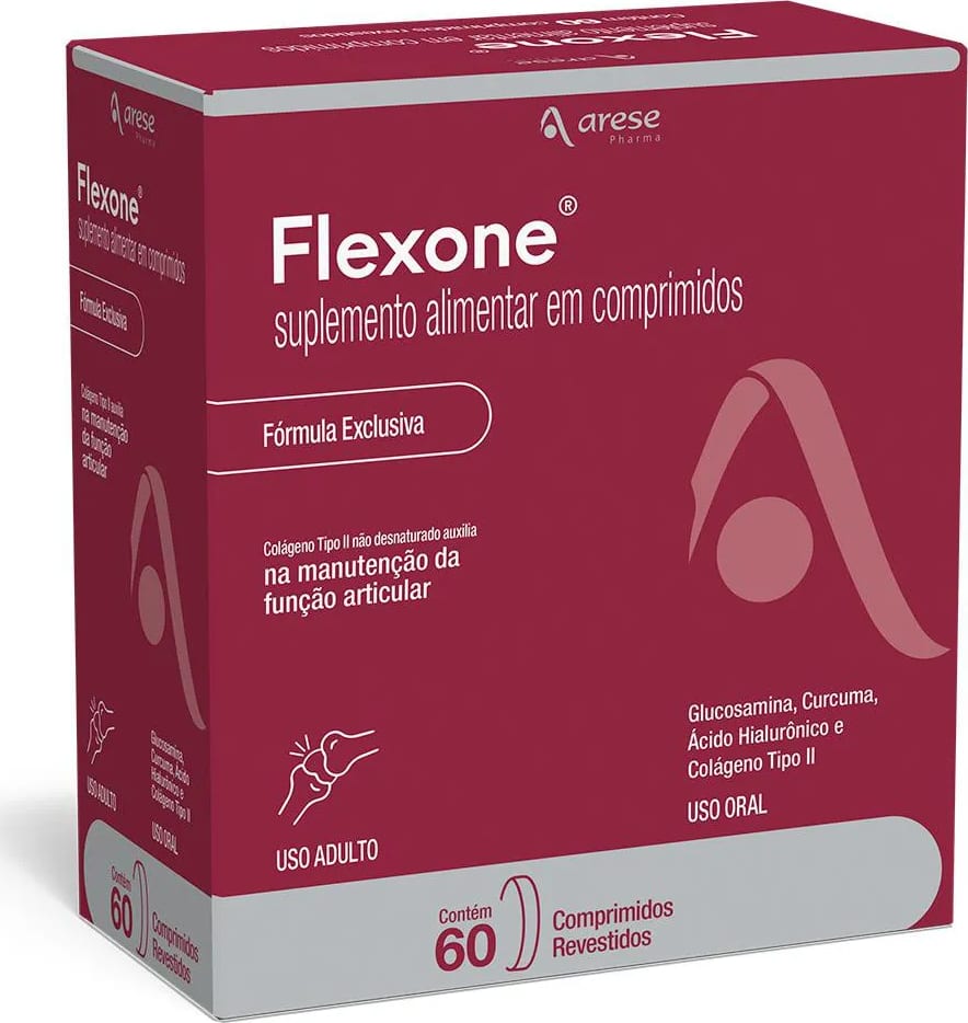 Suplemento Alimentar Arese Flexone 60 Comprimidos Revestidos