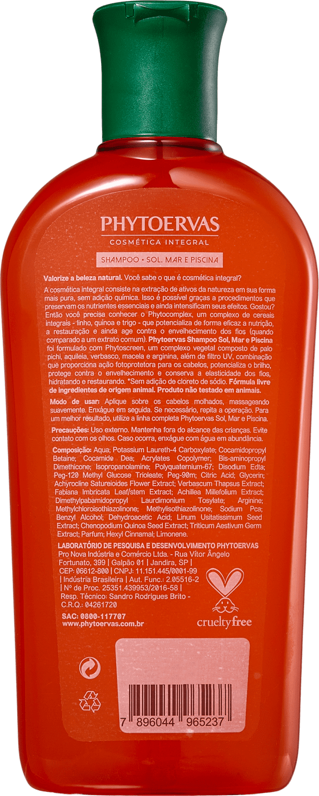 Shampoo Phytoervas Sol, mar e piscina com proteção UV 250ml - resgata o  brilho e protege os cabelos