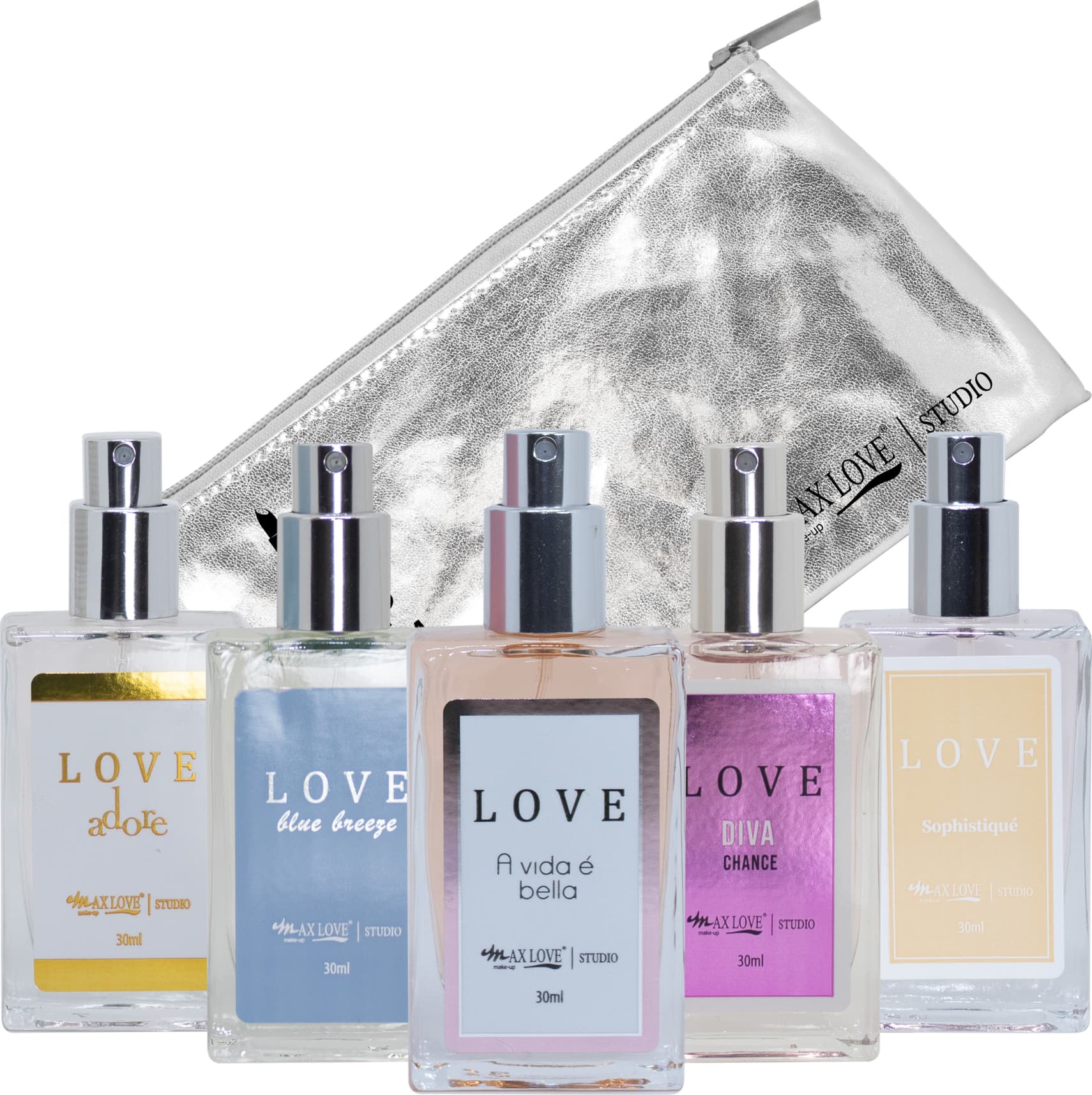 Kit Top Five Perfumes Max Love 6 Produtos