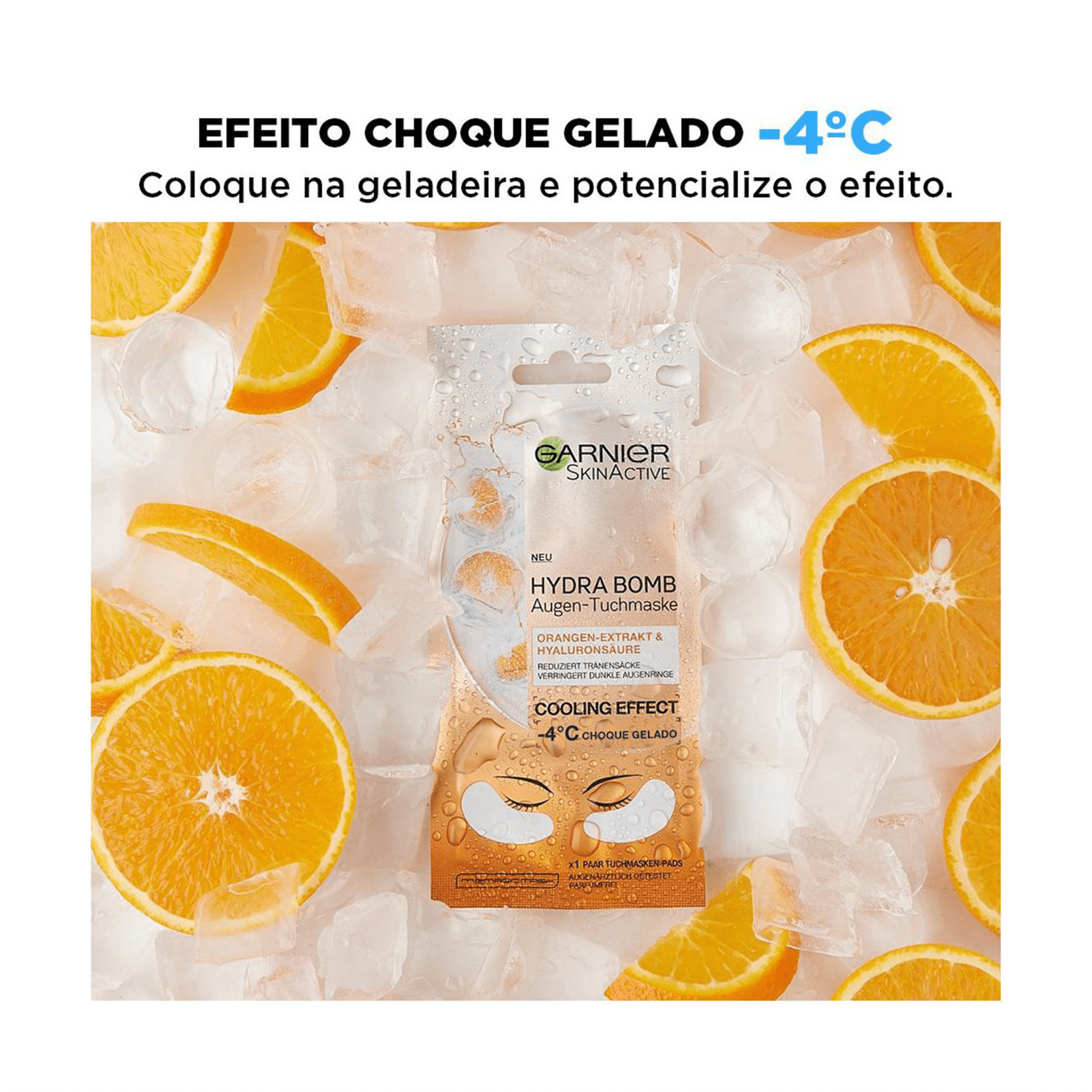 Garnier SkinActive Hidra Bomb Suco de Laranja e Ácido Hialurônico - Máscara para Área dos Olhos 6g