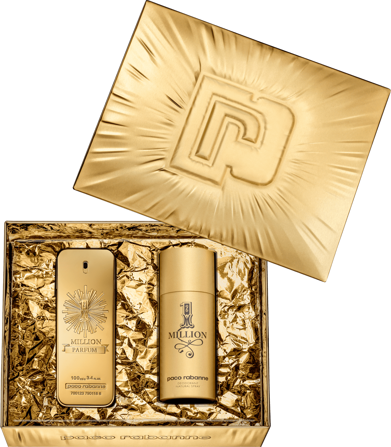 Conjunto 1 Million Parfum Paco Rabanne Masculino - Eau de Parfum 100ml + Desodorante 150ml