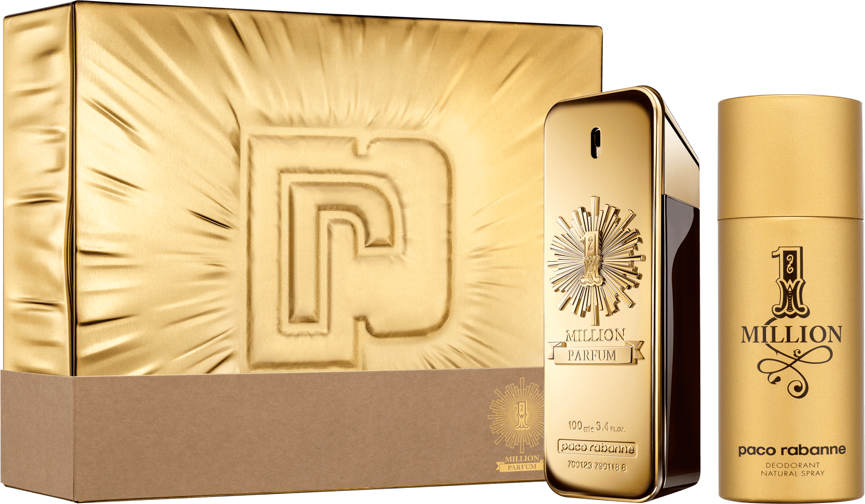 Conjunto 1 Million Parfum Paco Rabanne Masculino - Eau de Parfum 100ml + Desodorante 150ml