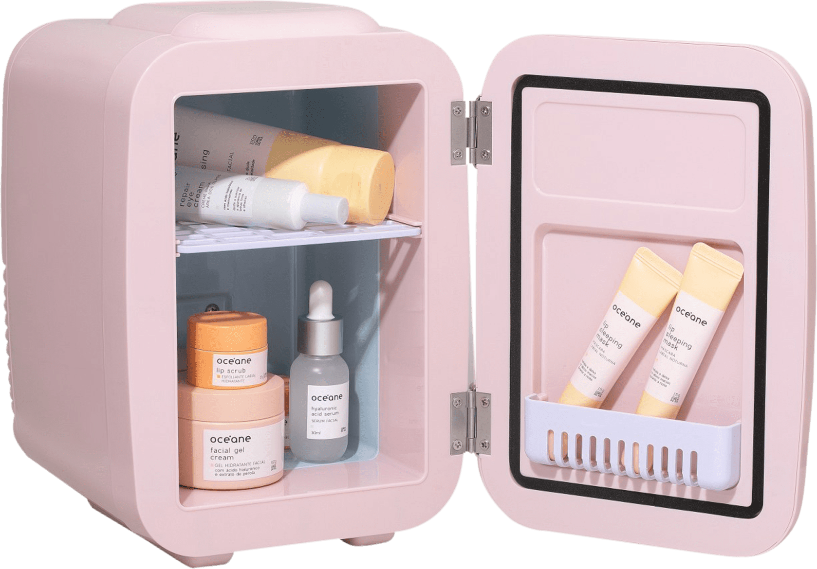 MiniGeladeira Océane Skincare Fridge Rosa Beleza na 
