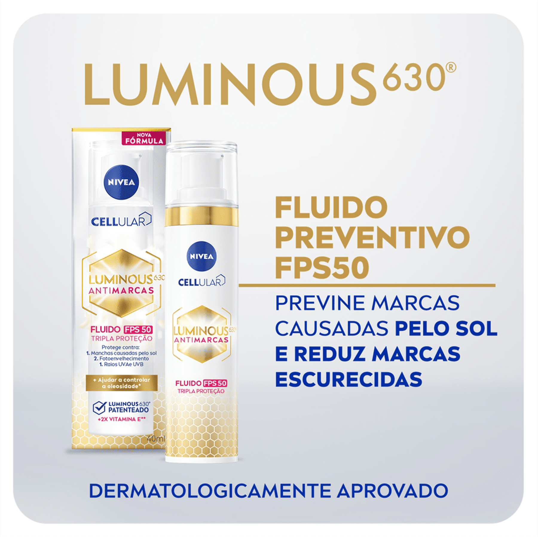 Fluido Preventivo Nivea FPS 50 Cellular Luminous 630 Antispot 40Ml 