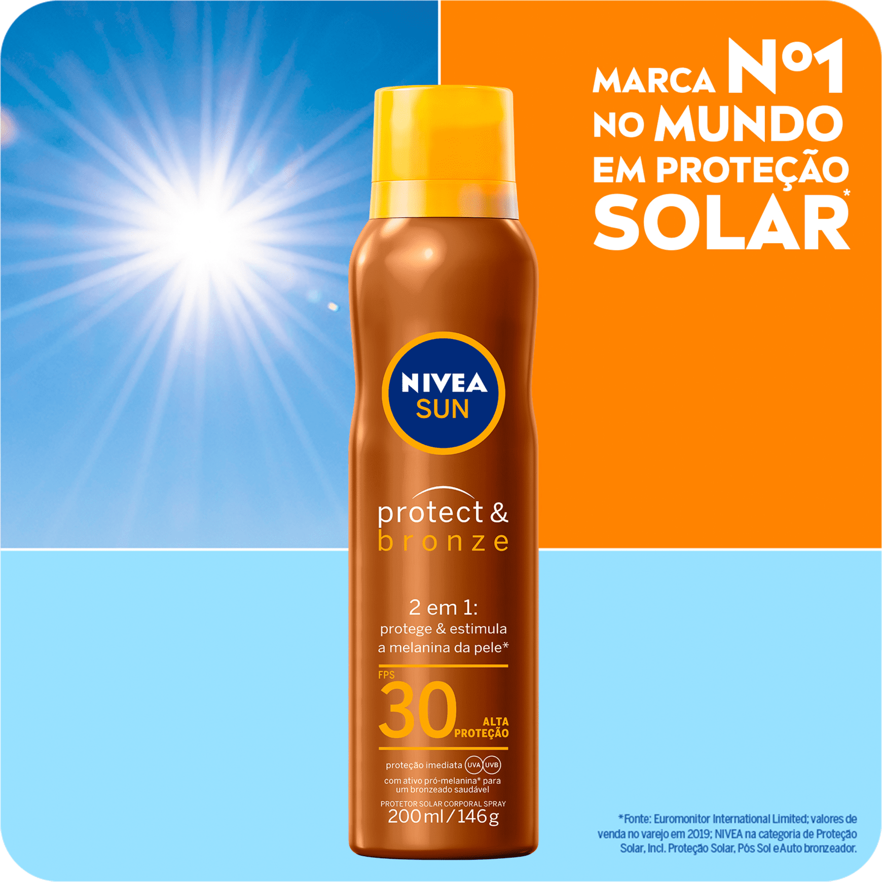 NIVEA SUN Protect & Bronze Spray FPS 30 Beleza na 