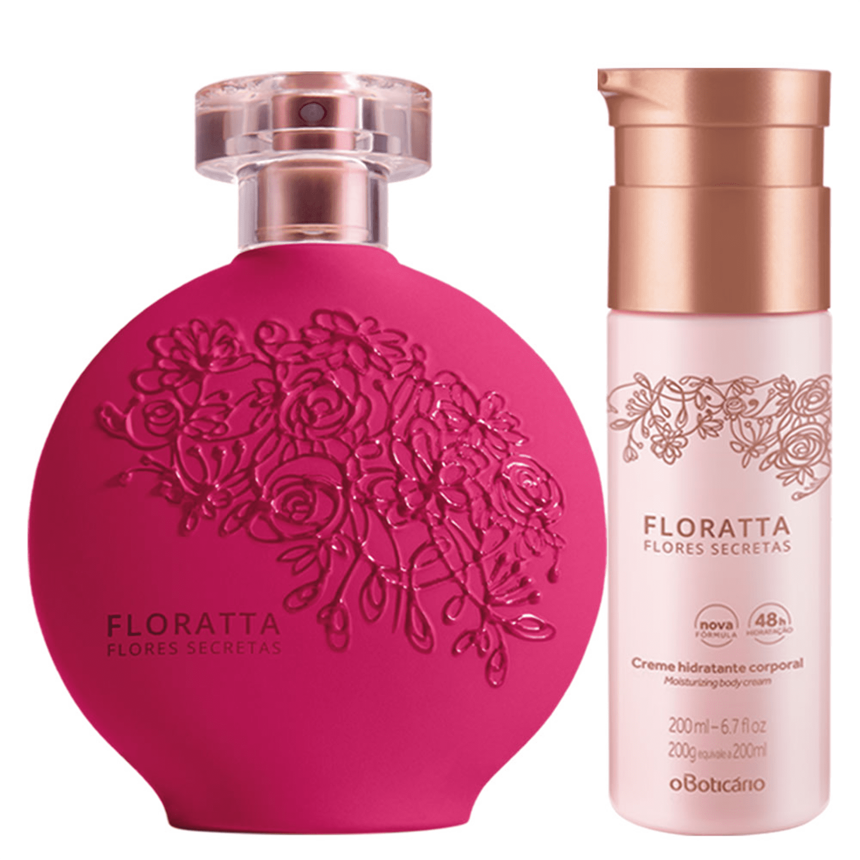 Conjunto Floratta Flores Secretas o Boticário Feminino - Desodorante Colônia 75ml + Hidratante Desodorante 200ml