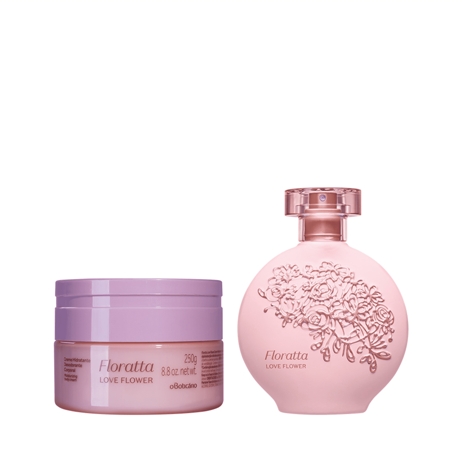Combo Floratta Love Flower: Desodorante Colônia 75ml + Creme Desodorante Hidratante 250g